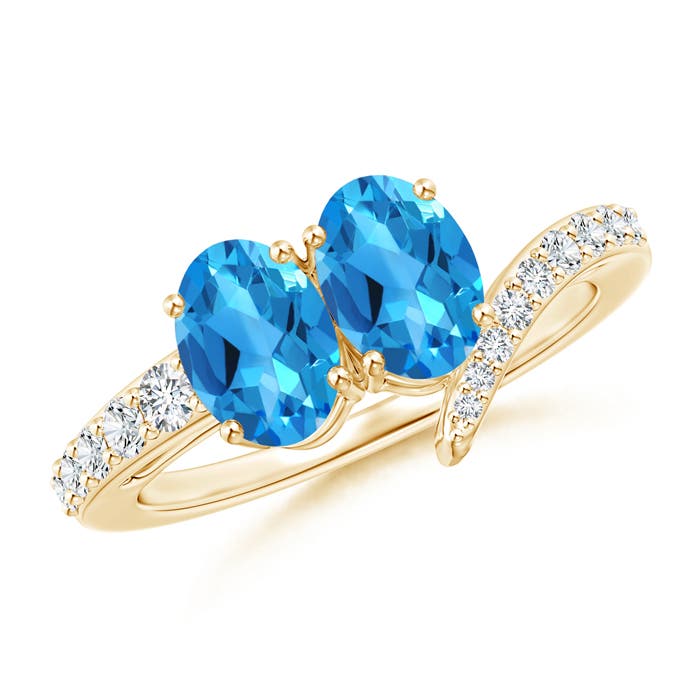 AAAA - Swiss Blue Topaz / 2.15 CT / 14 KT Yellow Gold