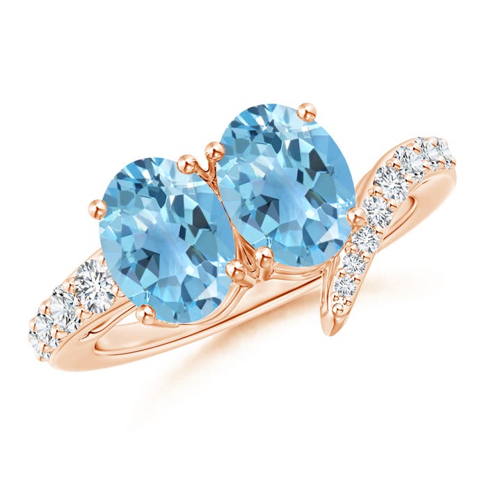 A - Swiss Blue Topaz / 3.34 CT / 14 KT Rose Gold