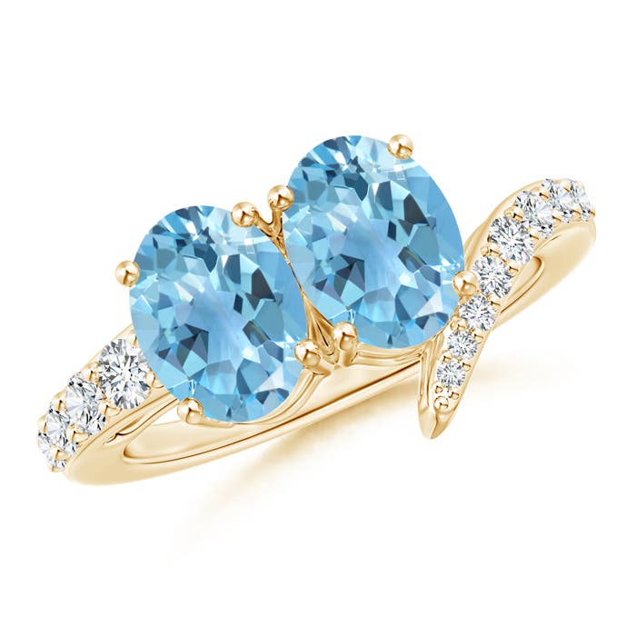 A - Swiss Blue Topaz / 3.34 CT / 14 KT Yellow Gold