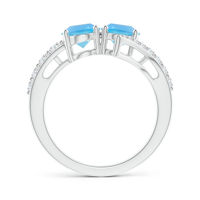 AA - Swiss Blue Topaz / 3.34 CT / 14 KT White Gold