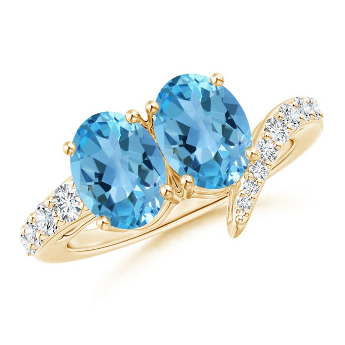 AA - Swiss Blue Topaz / 3.34 CT / 14 KT Yellow Gold