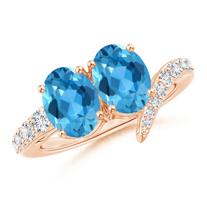 AAA - Swiss Blue Topaz / 3.34 CT / 14 KT Rose Gold