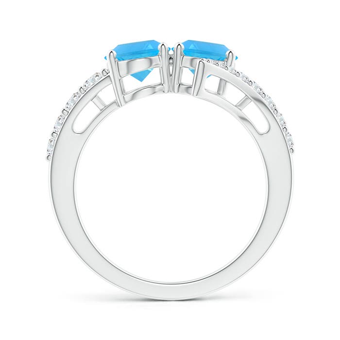 AAA - Swiss Blue Topaz / 3.34 CT / 14 KT White Gold