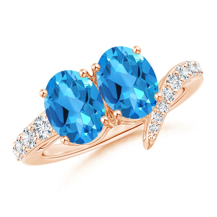 AAAA - Swiss Blue Topaz / 3.34 CT / 14 KT Rose Gold