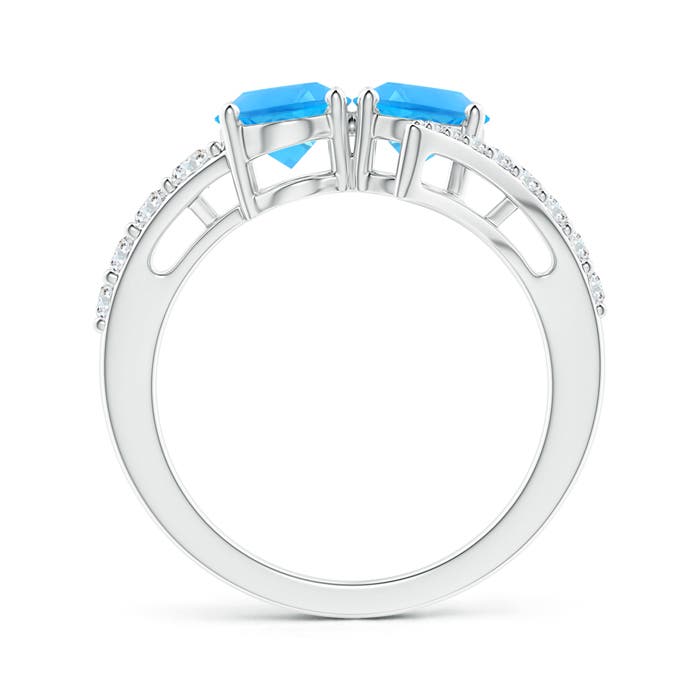 AAAA - Swiss Blue Topaz / 3.34 CT / 14 KT White Gold