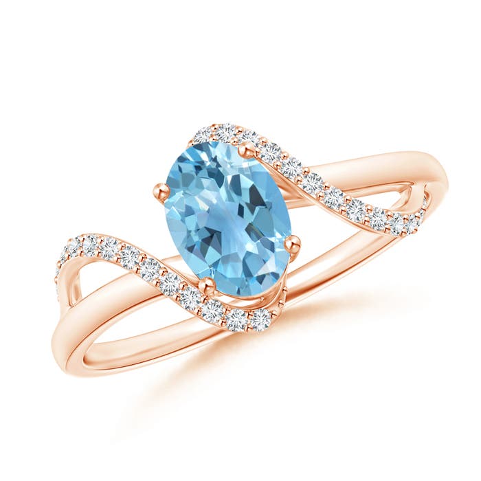 A - Swiss Blue Topaz / 1.08 CT / 14 KT Rose Gold