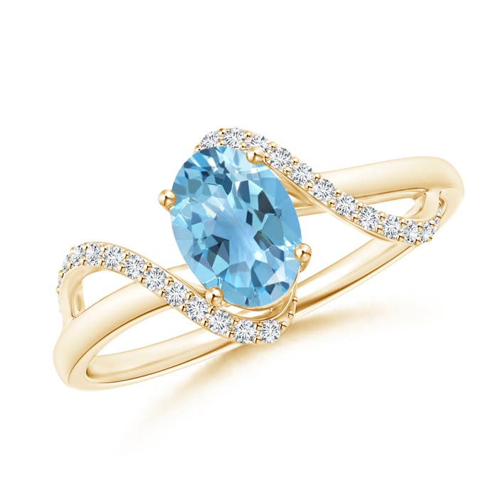 A - Swiss Blue Topaz / 1.08 CT / 14 KT Yellow Gold