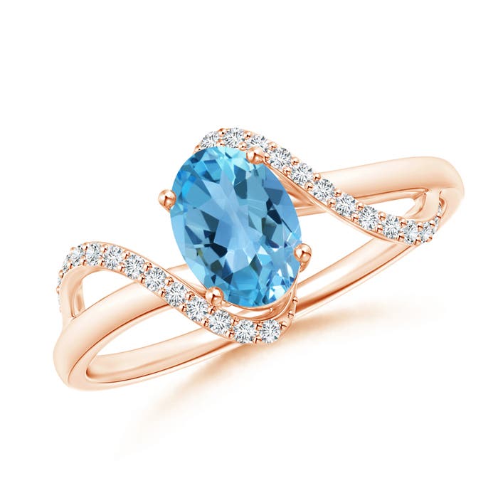 AA - Swiss Blue Topaz / 1.08 CT / 14 KT Rose Gold