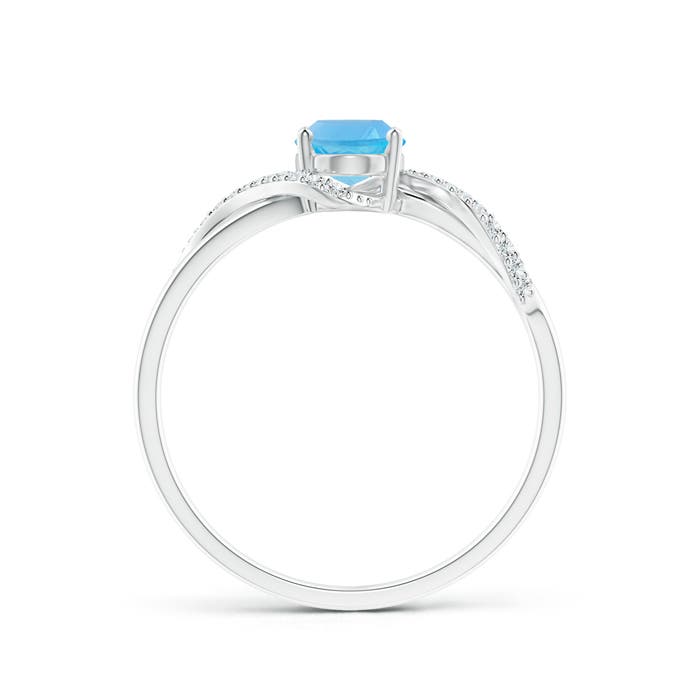 AA - Swiss Blue Topaz / 1.08 CT / 14 KT White Gold