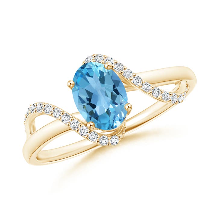 AA - Swiss Blue Topaz / 1.08 CT / 14 KT Yellow Gold