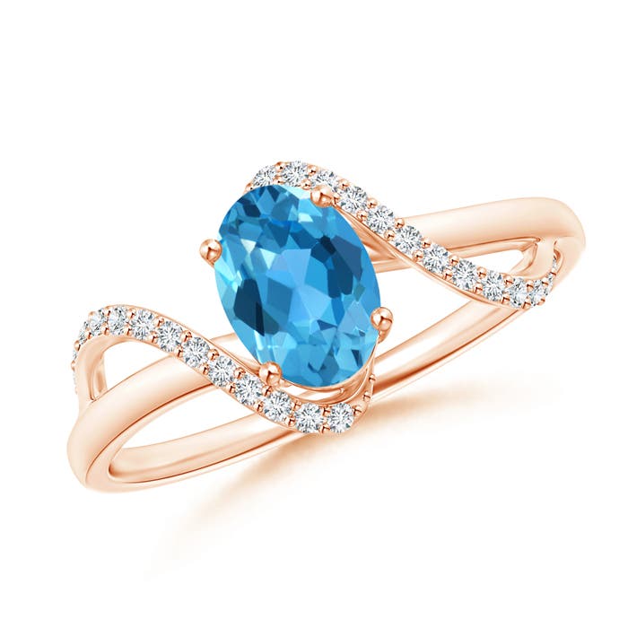 AAA - Swiss Blue Topaz / 1.08 CT / 14 KT Rose Gold