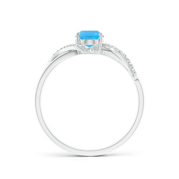 AAA - Swiss Blue Topaz / 1.08 CT / 14 KT White Gold