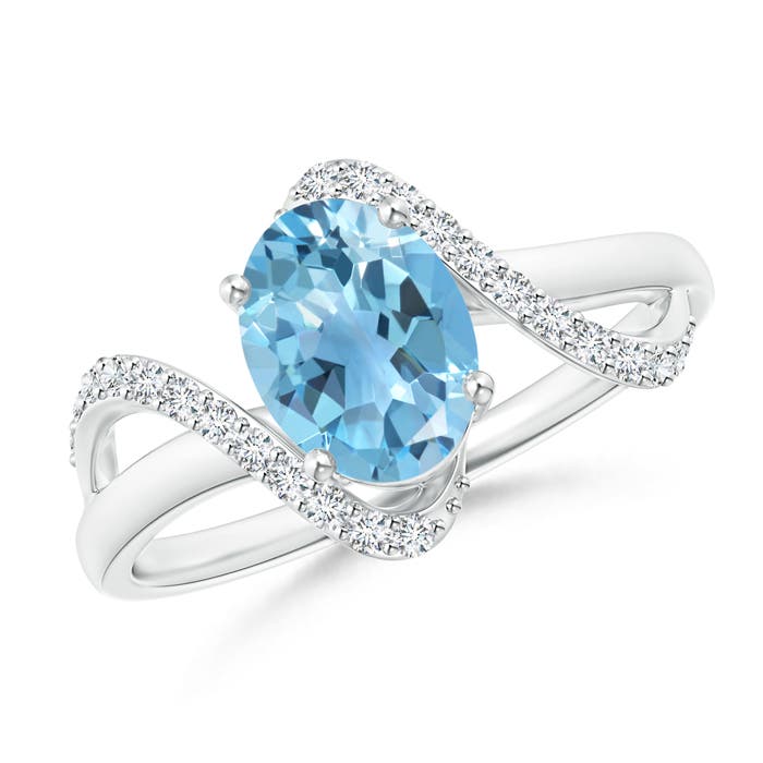 A - Swiss Blue Topaz / 1.64 CT / 14 KT White Gold