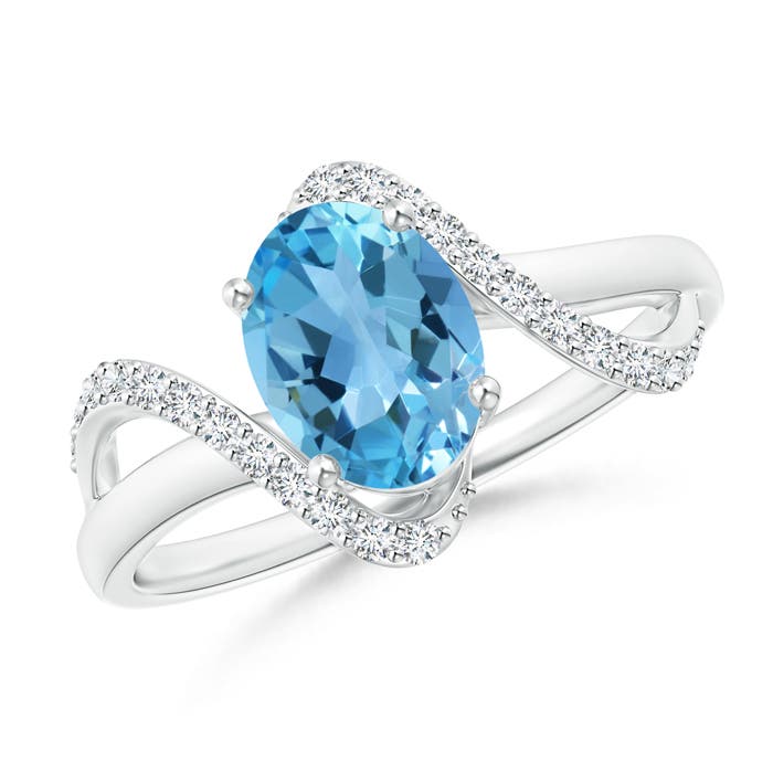 AA - Swiss Blue Topaz / 1.64 CT / 14 KT White Gold