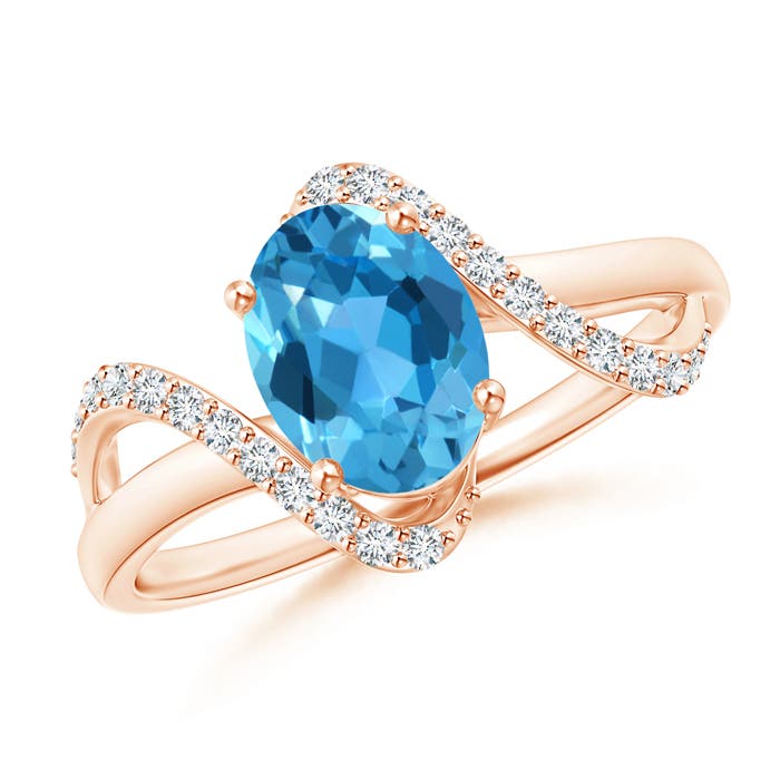 AAA - Swiss Blue Topaz / 1.64 CT / 14 KT Rose Gold