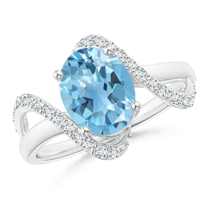 A - Swiss Blue Topaz / 2.51 CT / 14 KT White Gold