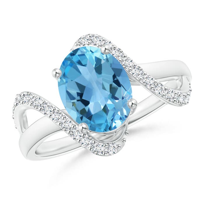 AA - Swiss Blue Topaz / 2.51 CT / 14 KT White Gold