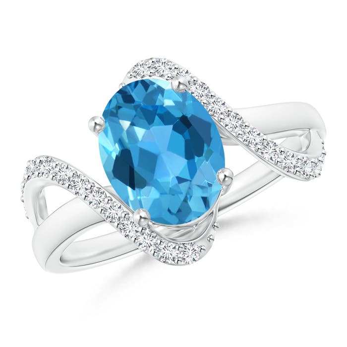 AAA - Swiss Blue Topaz / 2.51 CT / 14 KT White Gold