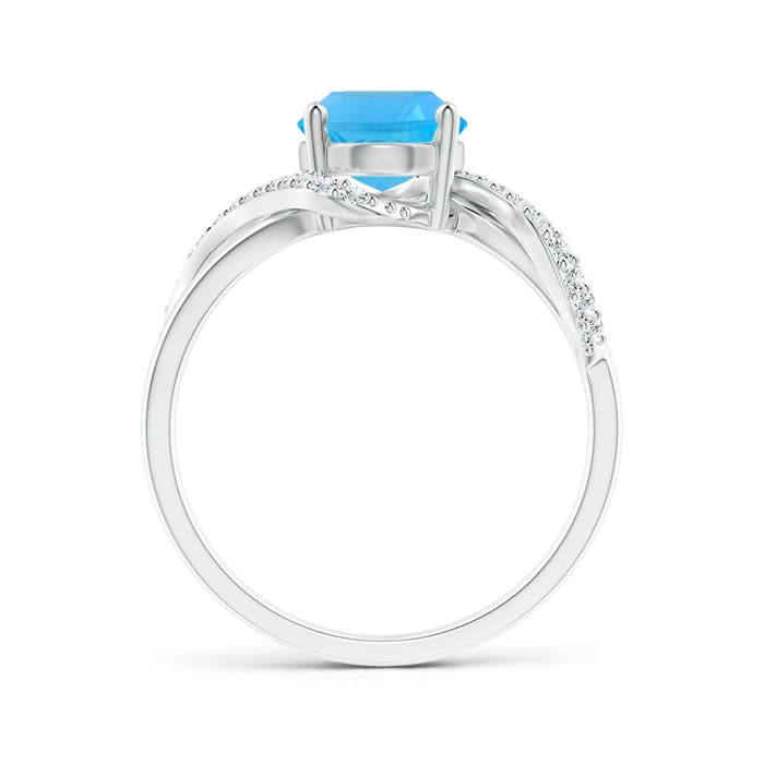 AAA - Swiss Blue Topaz / 2.51 CT / 14 KT White Gold