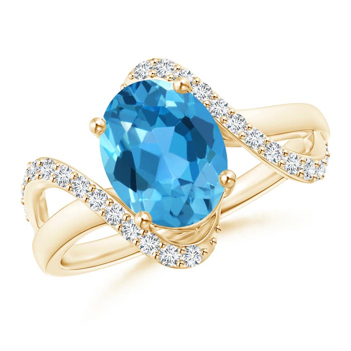 AAA - Swiss Blue Topaz / 2.51 CT / 14 KT Yellow Gold