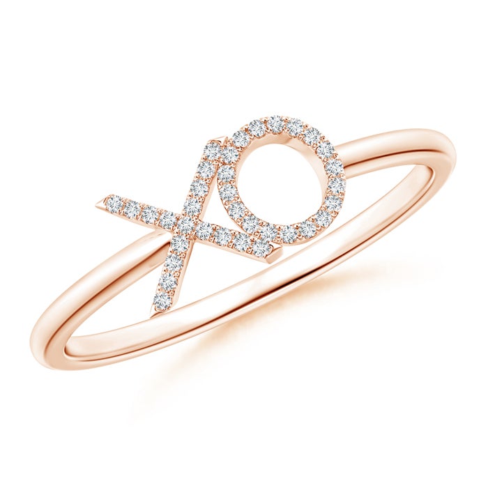 Pave-Set Natural Diamond XO Ring