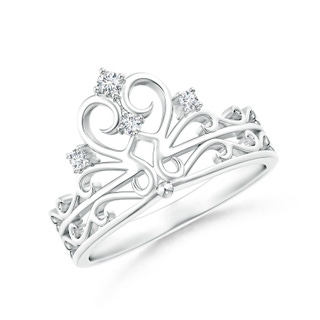 2mm GVS2 Scattered Round Diamond Princess Tiara Ring in White Gold