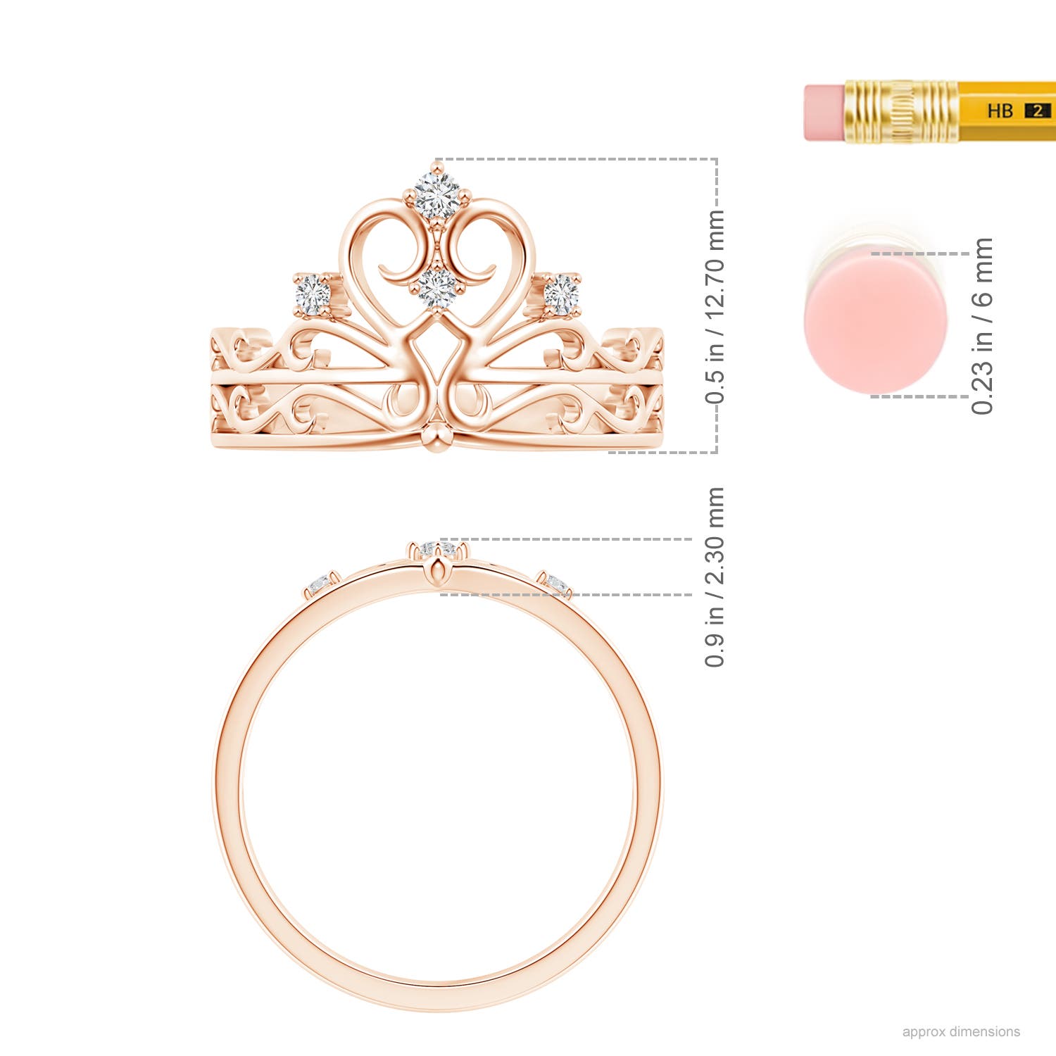 H, SI2 / 0.1 CT / 14 KT Rose Gold