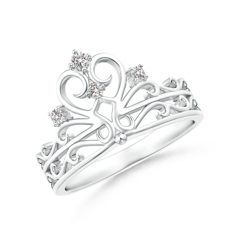 2mm IJI1I2 Scattered Round Diamond Princess Tiara Ring in S999 Silver 