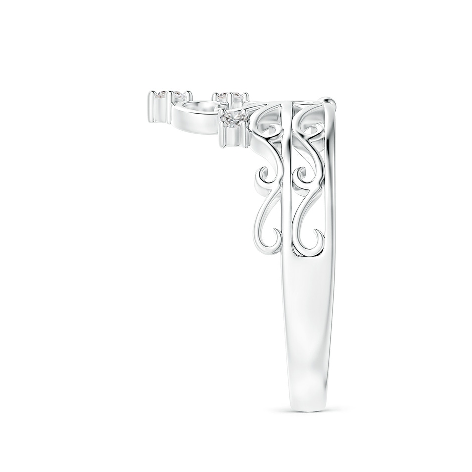 2mm IJI1I2 Scattered Round Diamond Princess Tiara Ring in S999 Silver side 299