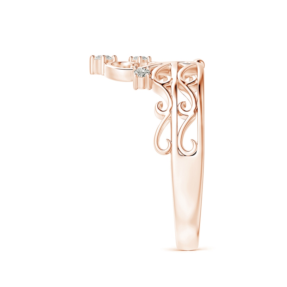 2mm KI3 Scattered Round Diamond Princess Tiara Ring in Rose Gold side 299