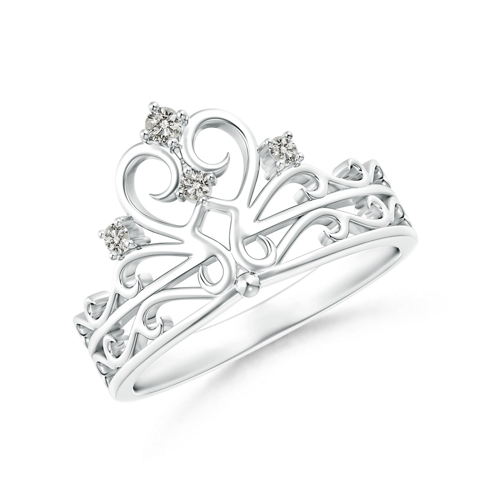 2mm KI3 Scattered Round Diamond Princess Tiara Ring in S999 Silver 