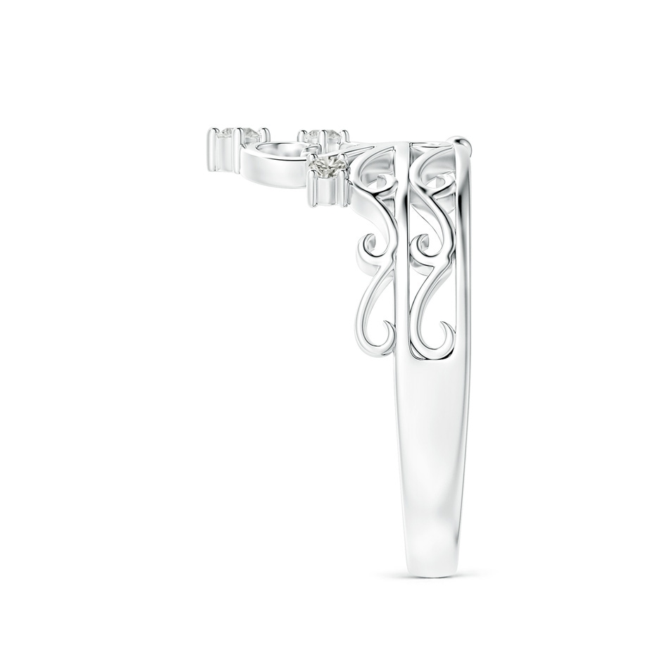 2mm KI3 Scattered Round Diamond Princess Tiara Ring in S999 Silver side 299