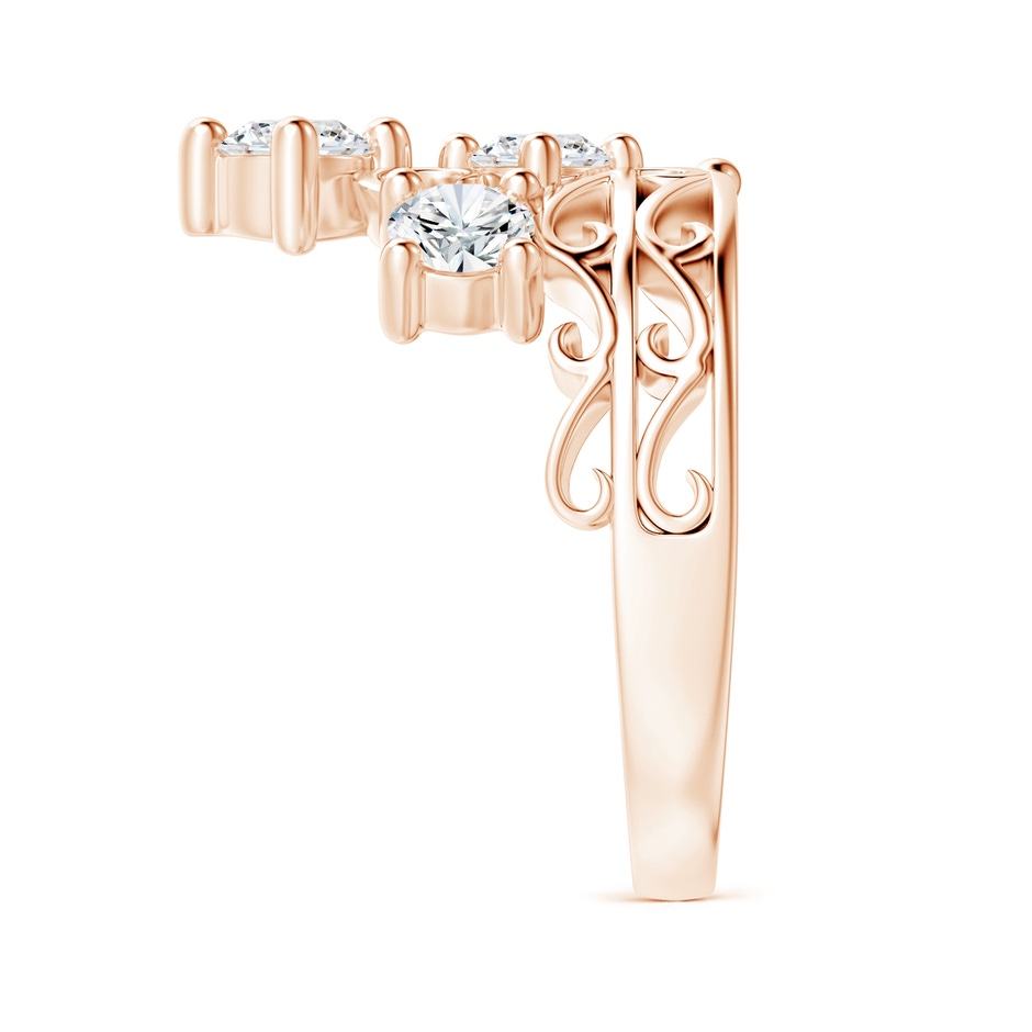 4.6mm GVS2 Scattered Round Diamond Princess Tiara Ring in Rose Gold side 299