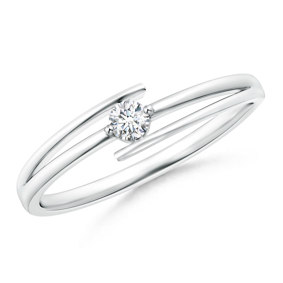 2.8mm GVS2 Solitaire Round Diamond Bypass Promise Ring in P950 Platinum 