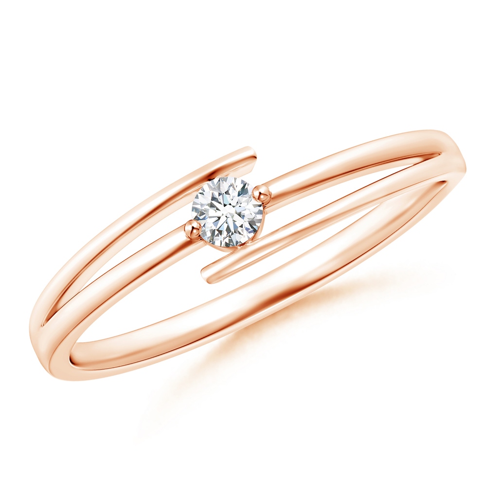 2.8mm GVS2 Solitaire Round Diamond Bypass Promise Ring in Rose Gold