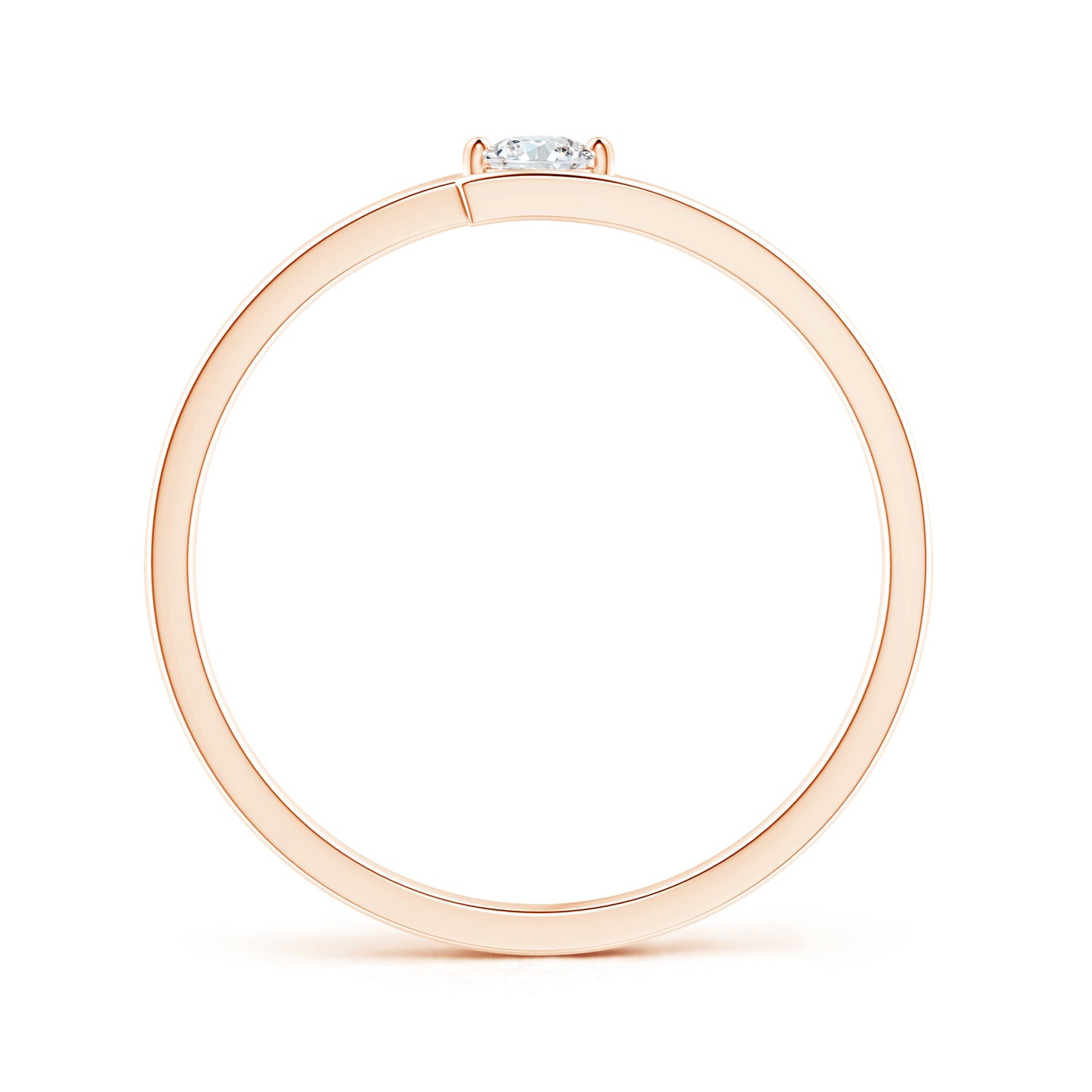 Solitaire Round Natural Diamond Bypass Promise Ring