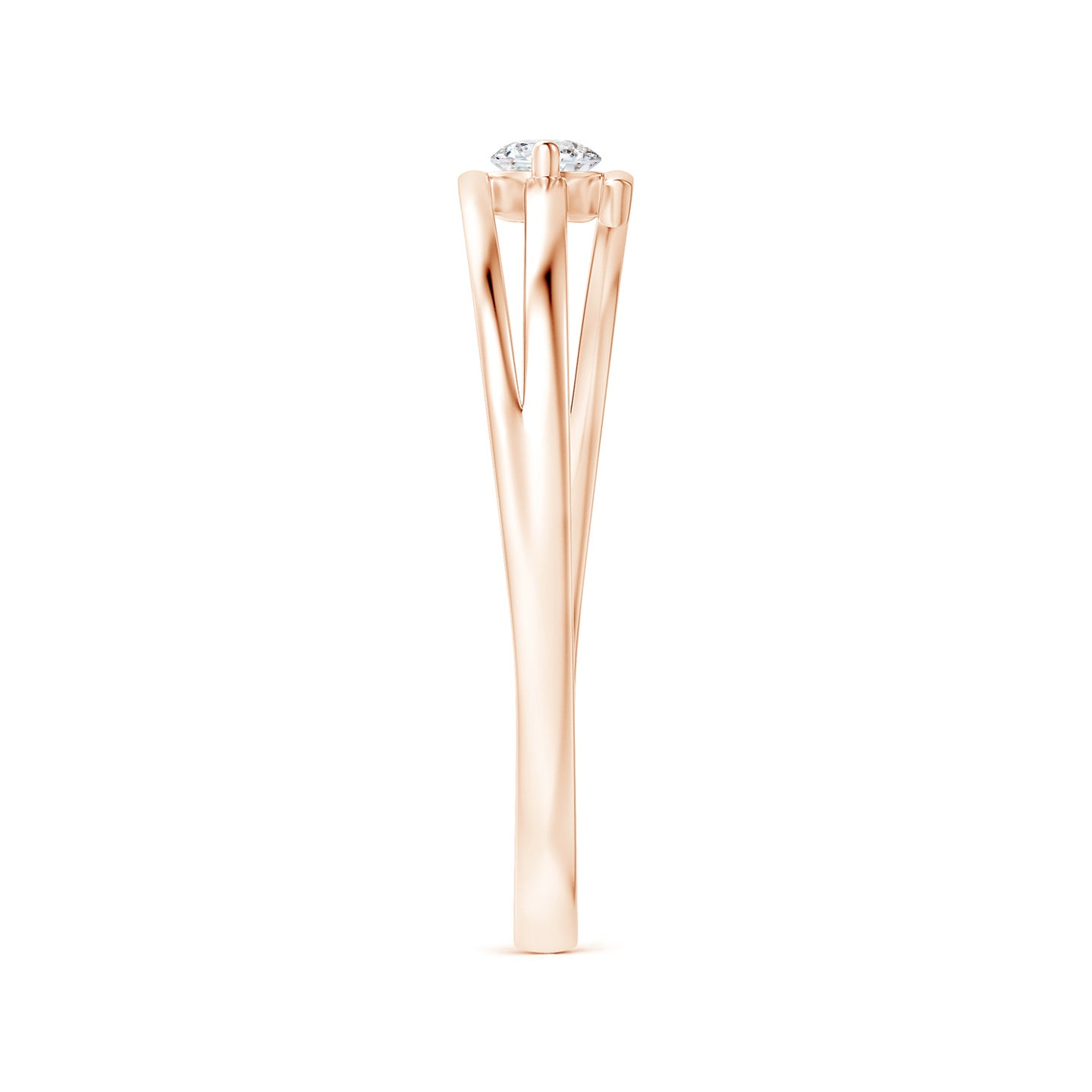 Solitaire Round Natural Diamond Bypass Promise Ring