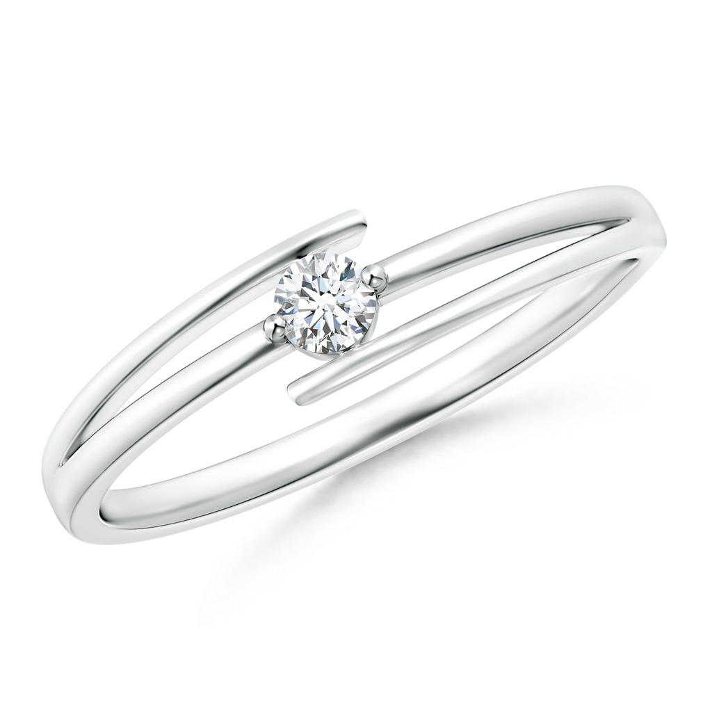2.8mm GVS2 Solitaire Round Diamond Bypass Promise Ring in White Gold
