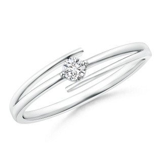 2.8mm HSI2 Solitaire Round Diamond Bypass Promise Ring in 9K White Gold