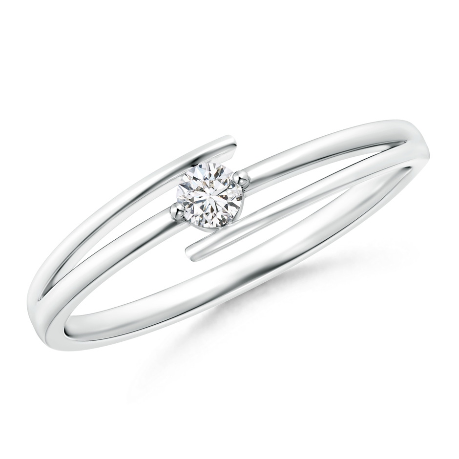 2.8mm HSI2 Solitaire Round Diamond Bypass Promise Ring in S999 Silver 
