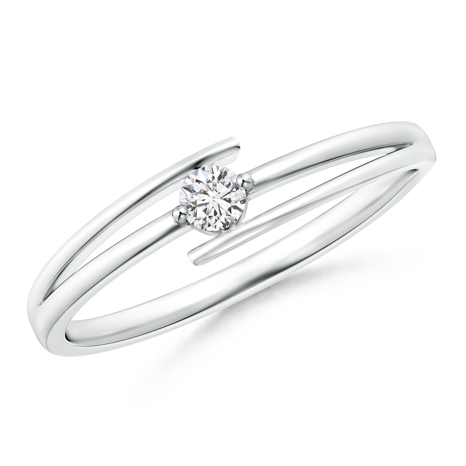 2.8mm HSI2 Solitaire Round Diamond Bypass Promise Ring in White Gold 