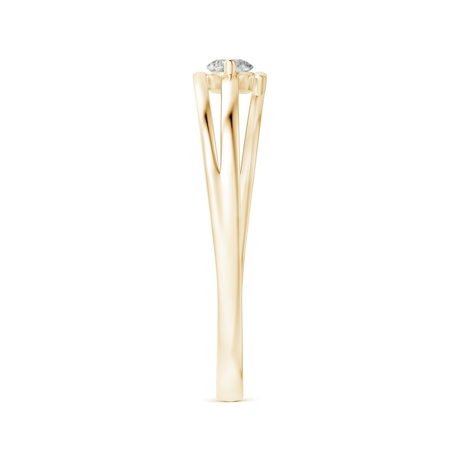 2.8mm KI3 Solitaire Round Diamond Bypass Promise Ring in 9K Yellow Gold body-hand