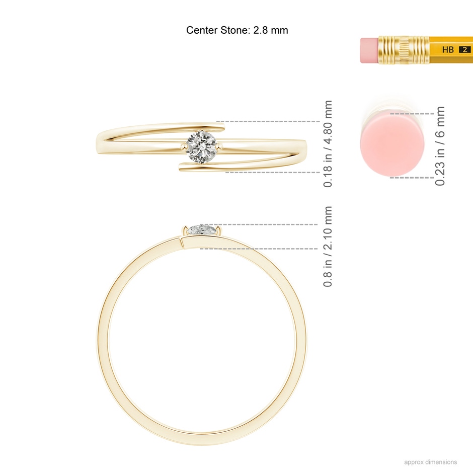 2.8mm KI3 Solitaire Round Diamond Bypass Promise Ring in 9K Yellow Gold product image