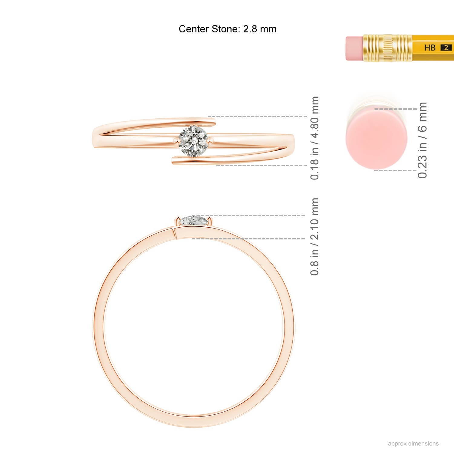 K, I3 / 0.09 CT / 14 KT Rose Gold