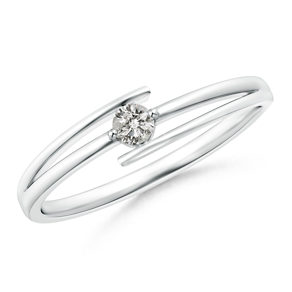 2.8mm KI3 Solitaire Round Diamond Bypass Promise Ring in S999 Silver 