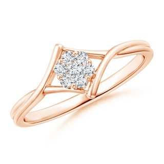 2mm GVS2 Composite Diamond Bypass Ring in Rose Gold
