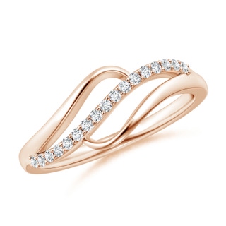 1.65mm GVS2 Diamond Swirl Bypass Ring in 18K Rose Gold