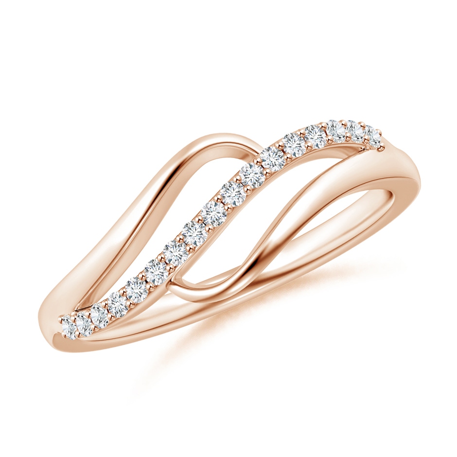 1.65mm GVS2 Diamond Swirl Bypass Ring in 18K Rose Gold 