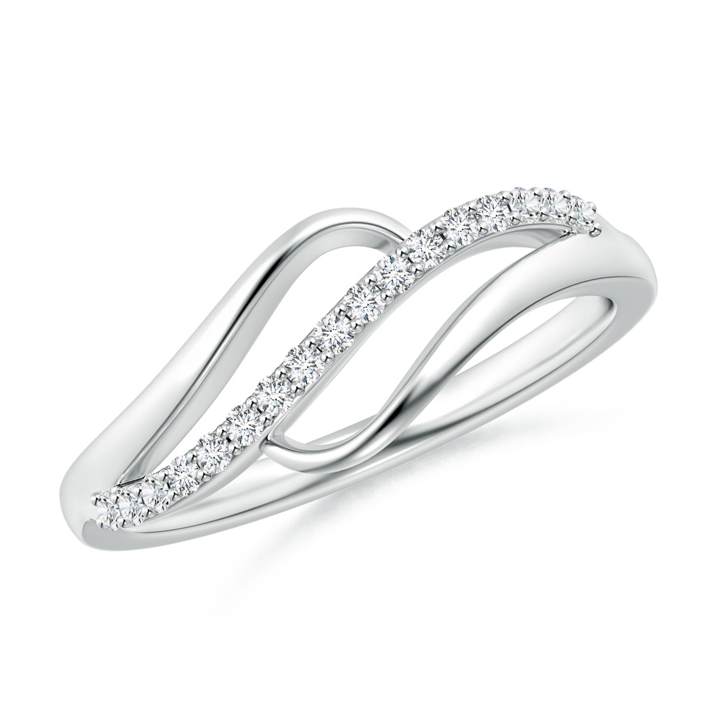 1.65mm GVS2 Diamond Swirl Bypass Ring in White Gold