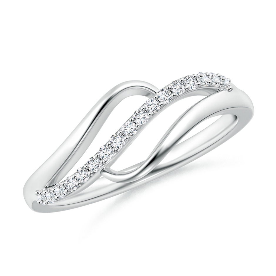 1.65mm GVS2 Diamond Swirl Bypass Ring in White Gold 